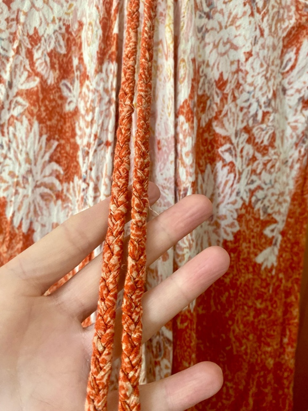 Free People Intimately Floral Lace Trim Slip Dress Orange Boho Babydoll Mini S - Picture 9 of 14